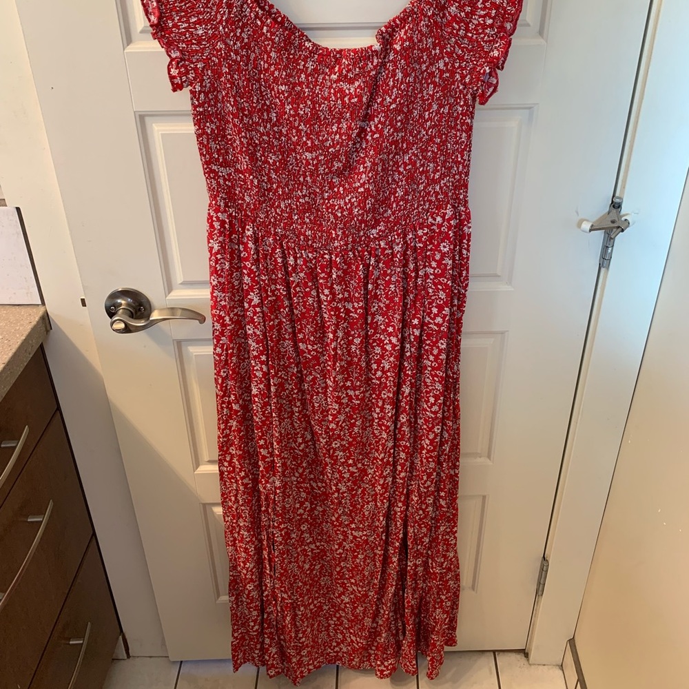 Shirred flowy dress